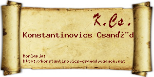 Konstantinovics Csanád névjegykártya