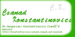 csanad konstantinovics business card